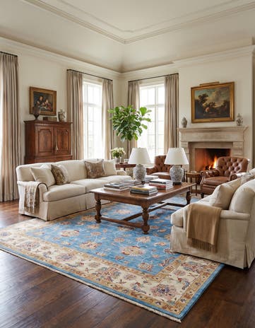 6' 9 x 10' 2 Hand Knotted Ziegler Rug