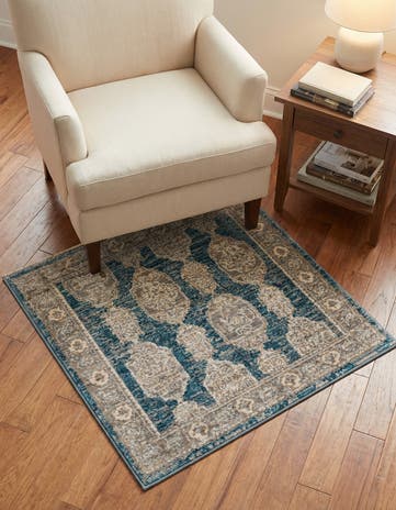Blue Lola Square Rug