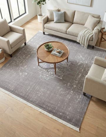 Light Gray New Vintage Square Rug