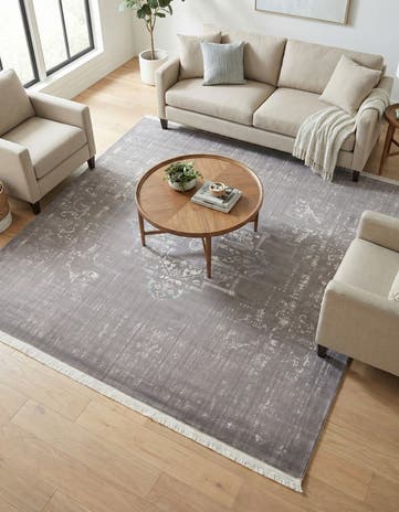 Light Gray New Vintage Square Rug