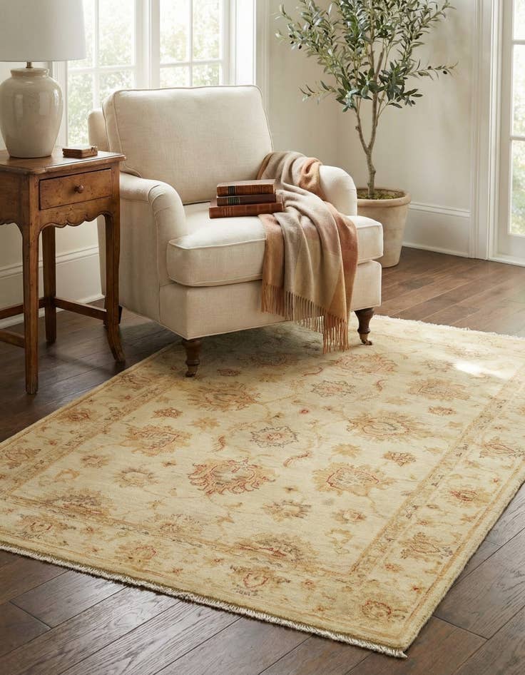 Detail image of 3' 3 x 4' 10 Hand Knotted Peshawar Ziegler Rug