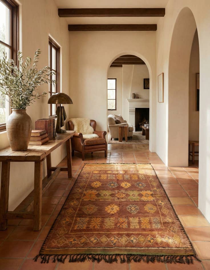 Detail image of 5' 10 x 10' 10 Hand Knotted Moroccan Wool Runner Rug