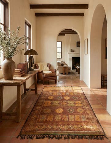 5' 10 x 10' 10 Hand Knotted Moroccan Wool Runner Rug