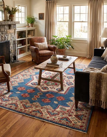 4' 9 x 6' 4 Hand Knotted Kazak Rug