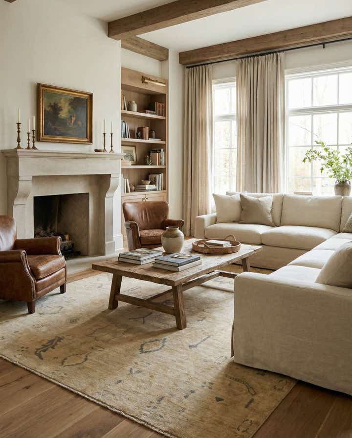 10' x 13' 11 Hand Knotted Oushak Wool Rug