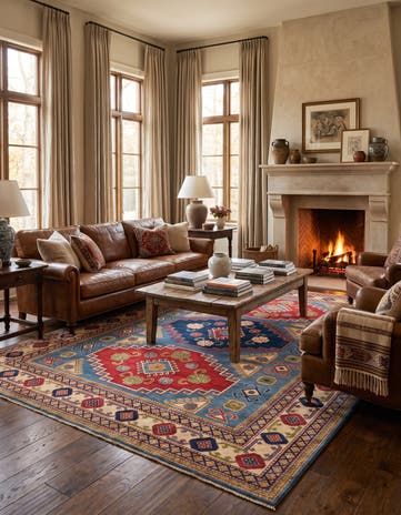7' 11 x 10' 1 Hand Knotted Kazak Rug