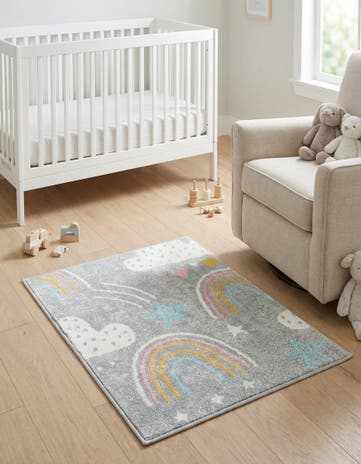 2' 2 x 3' Clouds and Rainbows Whimsy Kids Rug
