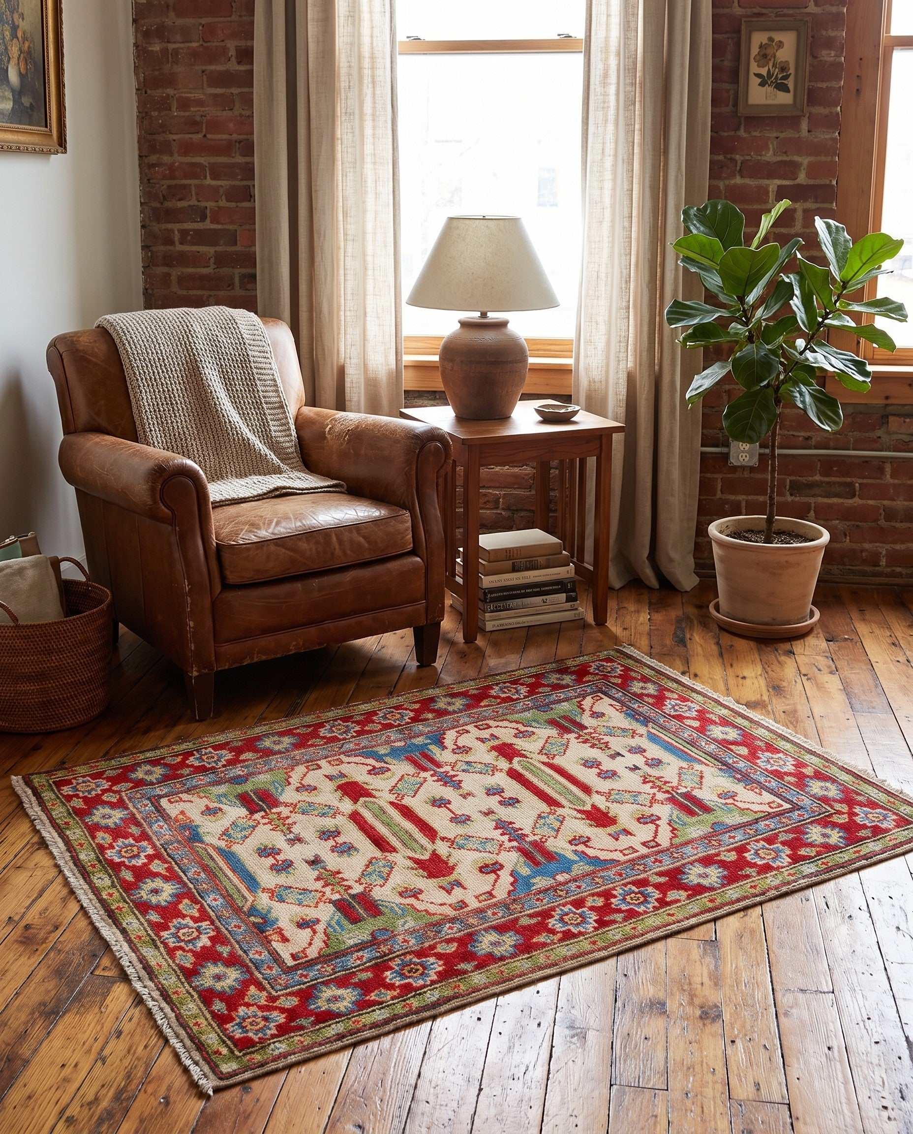 2' x 3' Hand Knotted Kazak Rug
