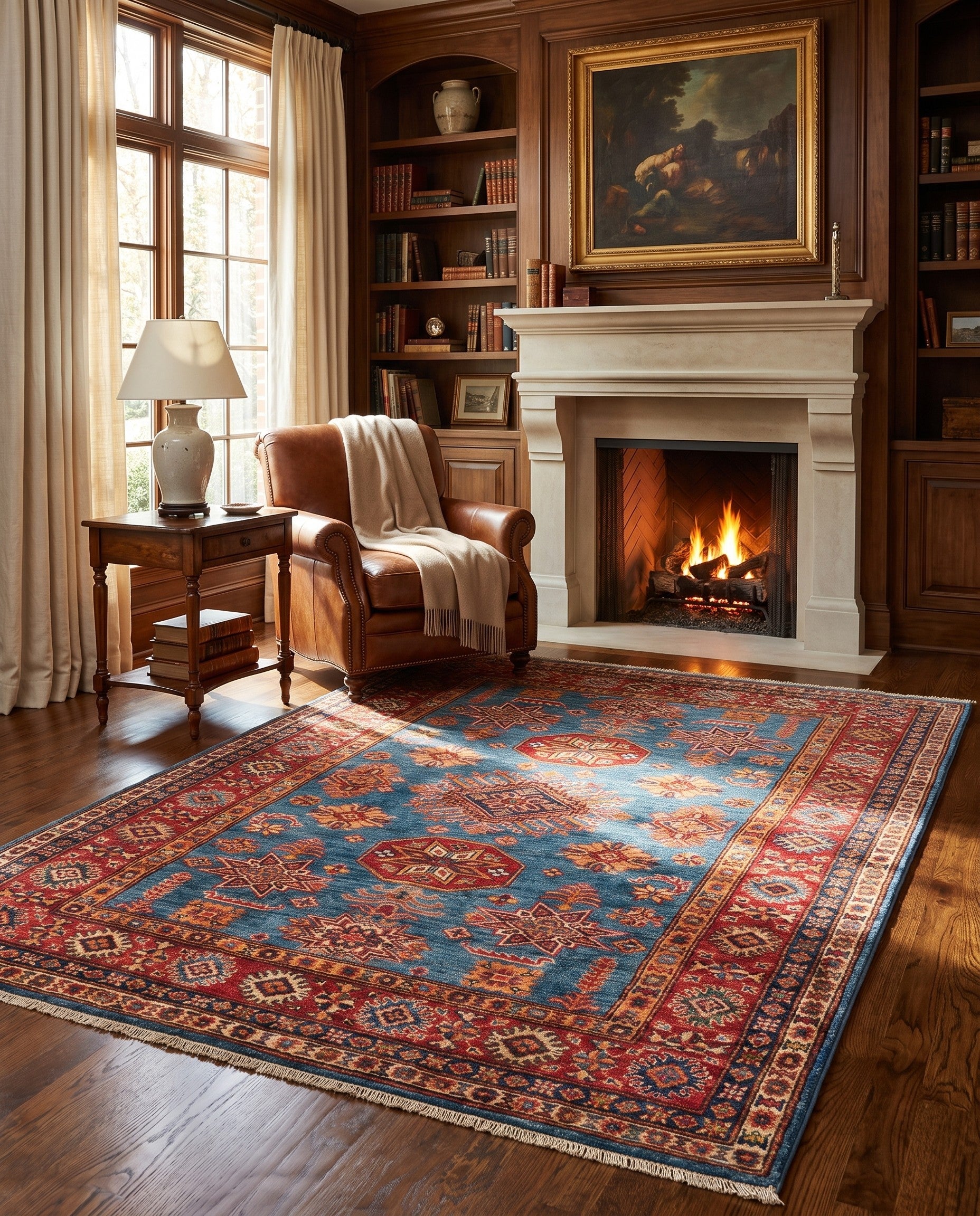 4' 3 x 6' 2 Hand Knotted Kazak Rug