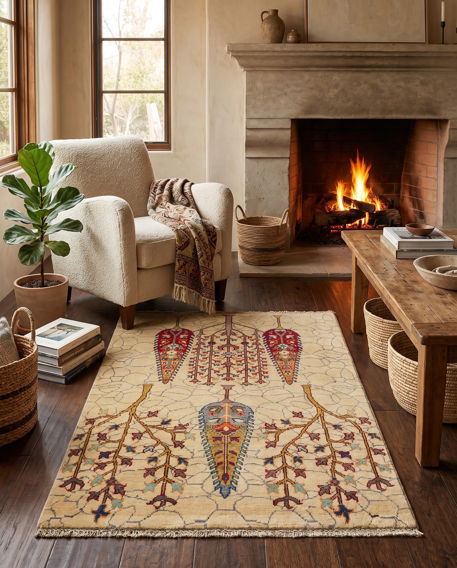 3' 3 x 4' 9 Hand Knotted Kazak Rug
