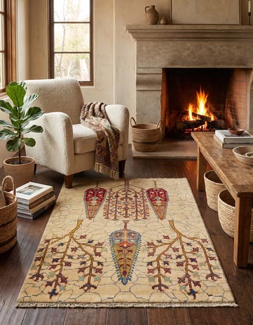 3' 3 x 4' 9 Hand Knotted Kazak Rug