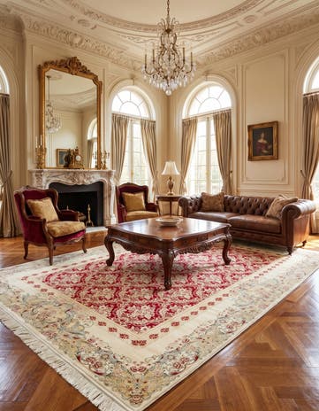 Red Qom Bamboo Silk Rug