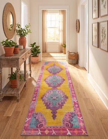 2' 6 x 10' Washable Timeless Runner Rug