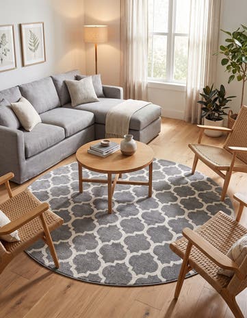 10' x 10' Lattice Round Rug