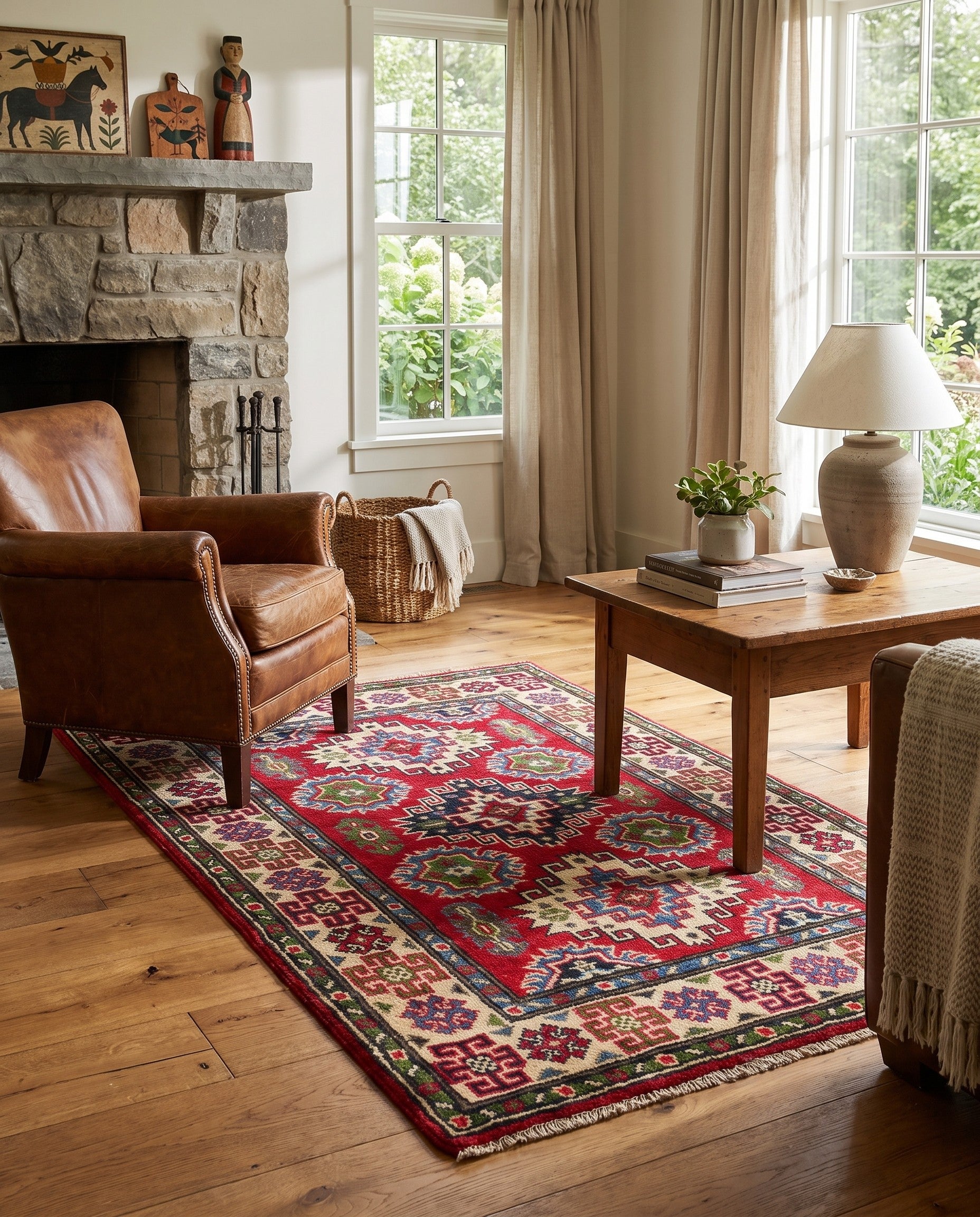 2' 7 x 4' 2 Hand Knotted Kazak Rug