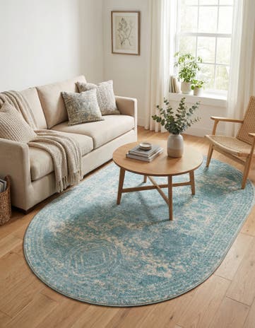 Aqua Dover Oval Rug