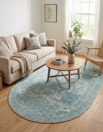 Aqua Dover Oval Rug