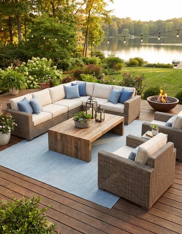 7' 10 x 10' Easy-Clean Solid Indoor / Outdoor Rug