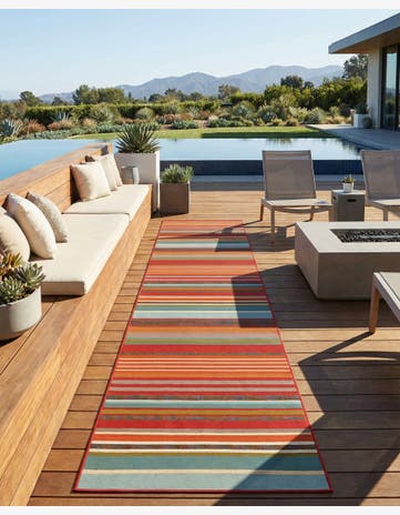 2' 7 x 12' Easy-Clean Modern Indoor / Outdoor Runner Rug