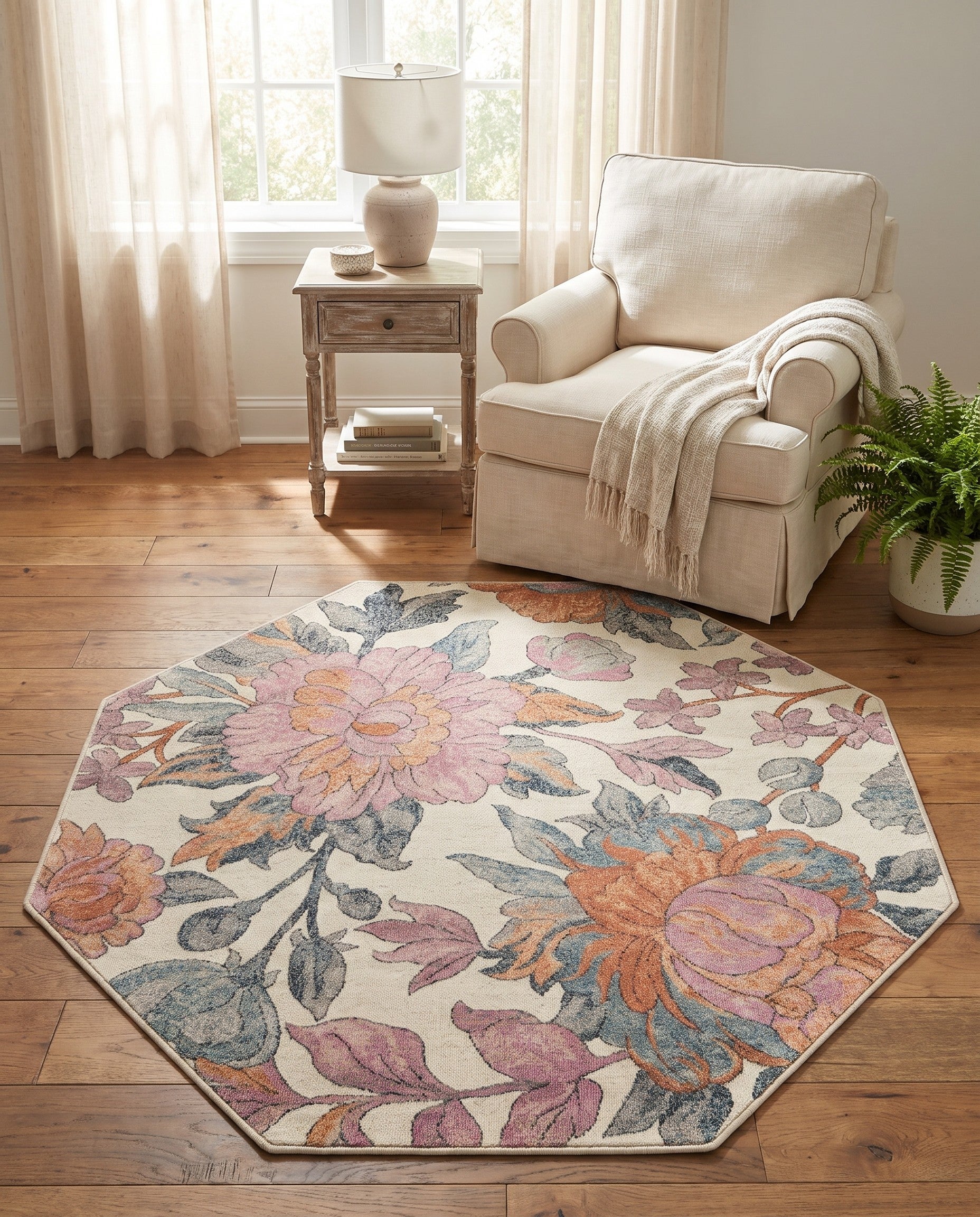 155cm x 155cm Blossom Alfombra octágono