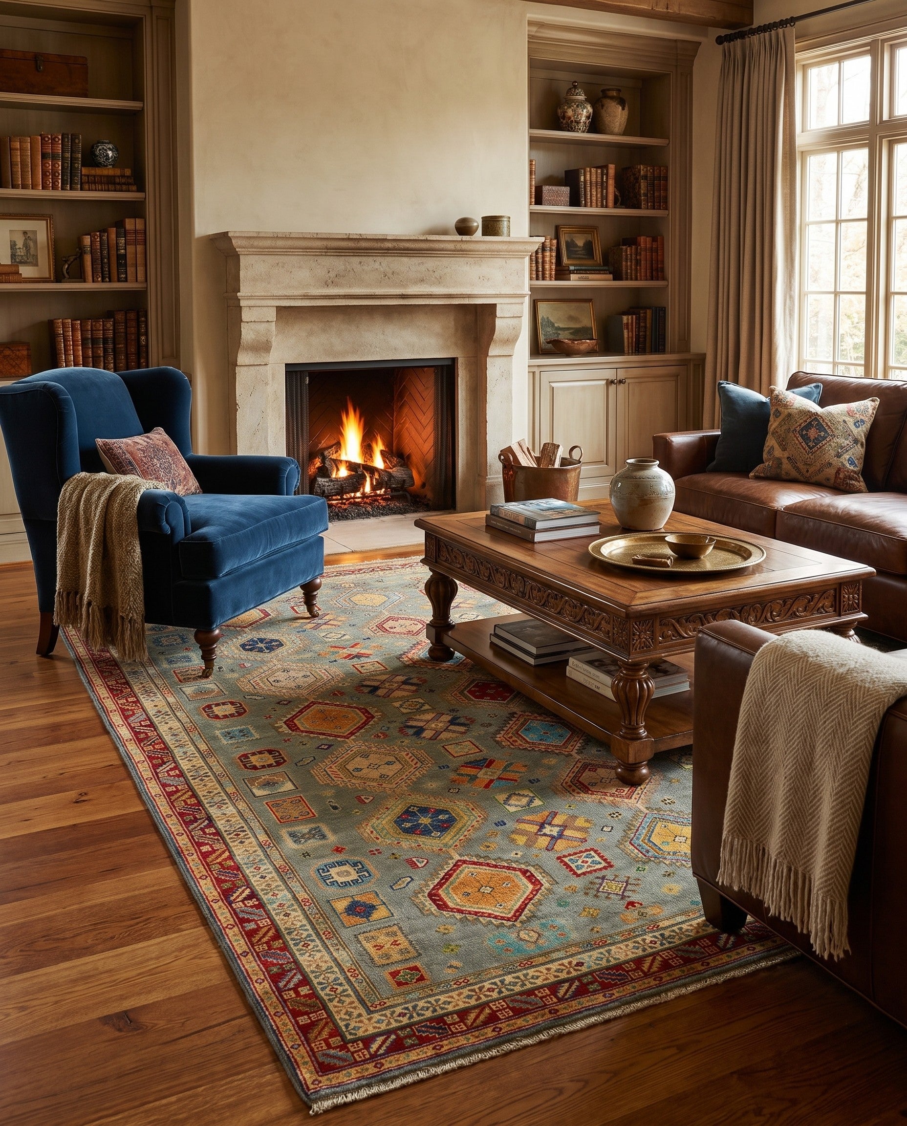 6' 8 x 9' 7 Hand Knotted Kazak Rug