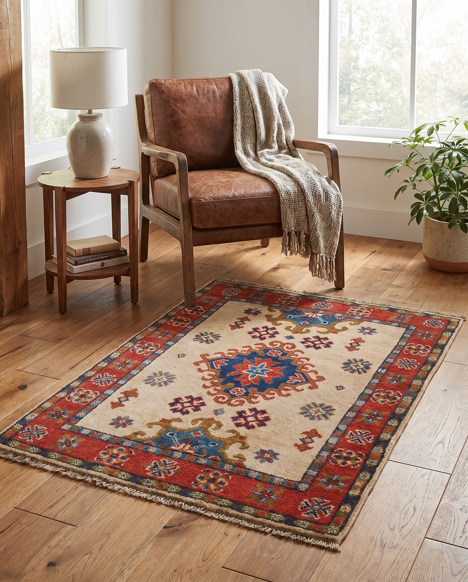 2' 1 x 2' 11 Hand Knotted Kazak Rug