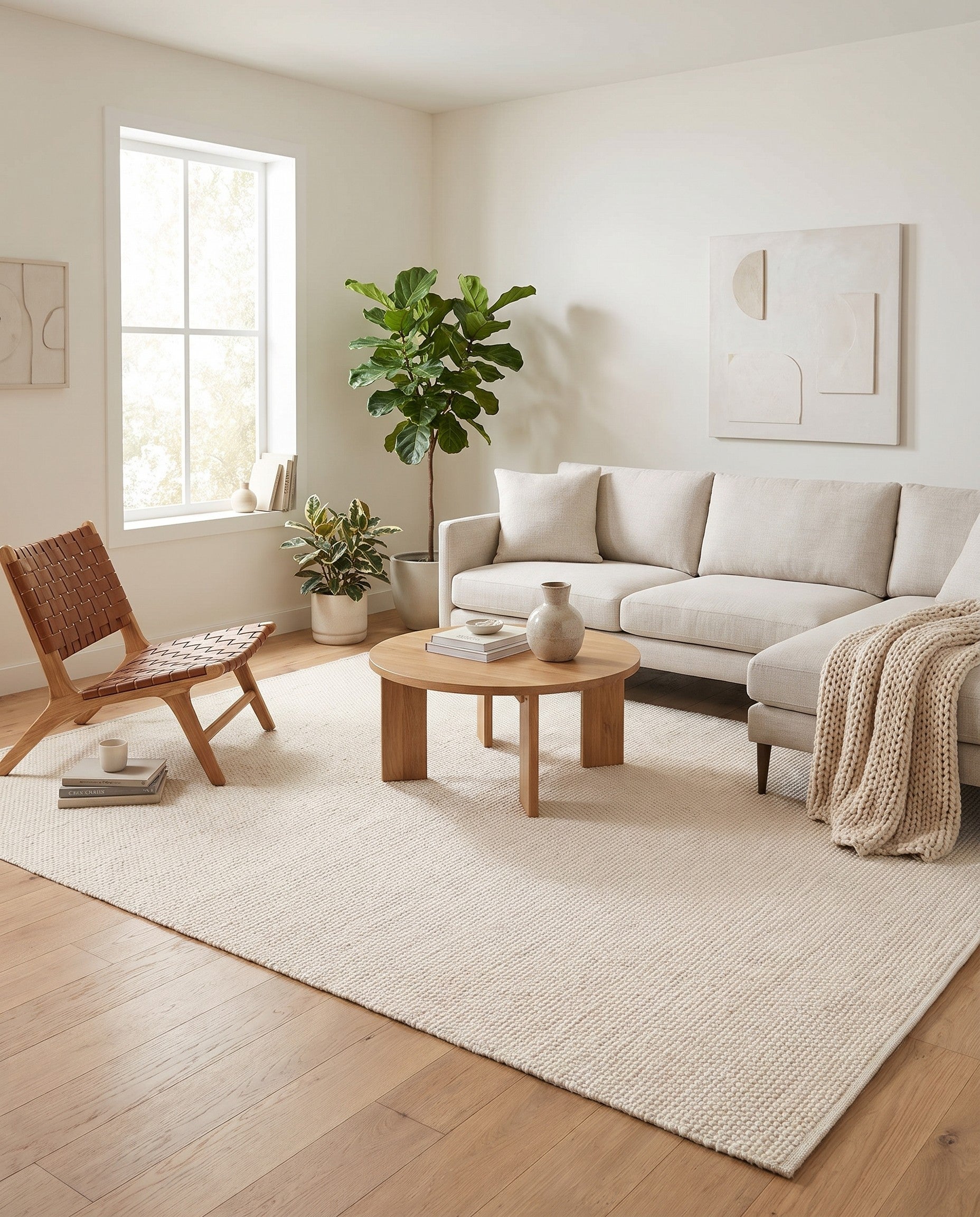 215cm x 305cm Monochromatic Bouclee Rug