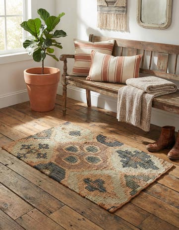 2' x 3' 1 Hand Woven Kala Handwoven Jute Rug