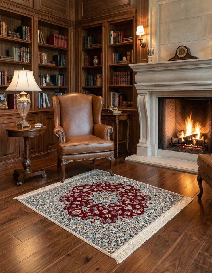 Detail image of 3' 3 x 3' 5 Nain Square Rug