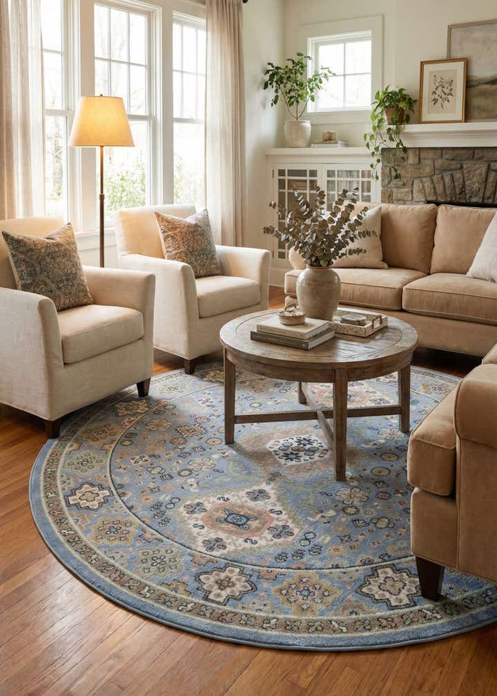 7' 10 x 7' 10 Kamala Washable Round Rug