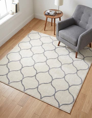 5' 3 x 5' 3 Lattice Frieze Square Rug