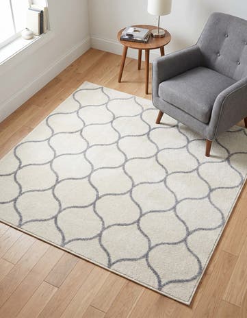 5' 3 x 5' 3 Lattice Frieze Square Rug