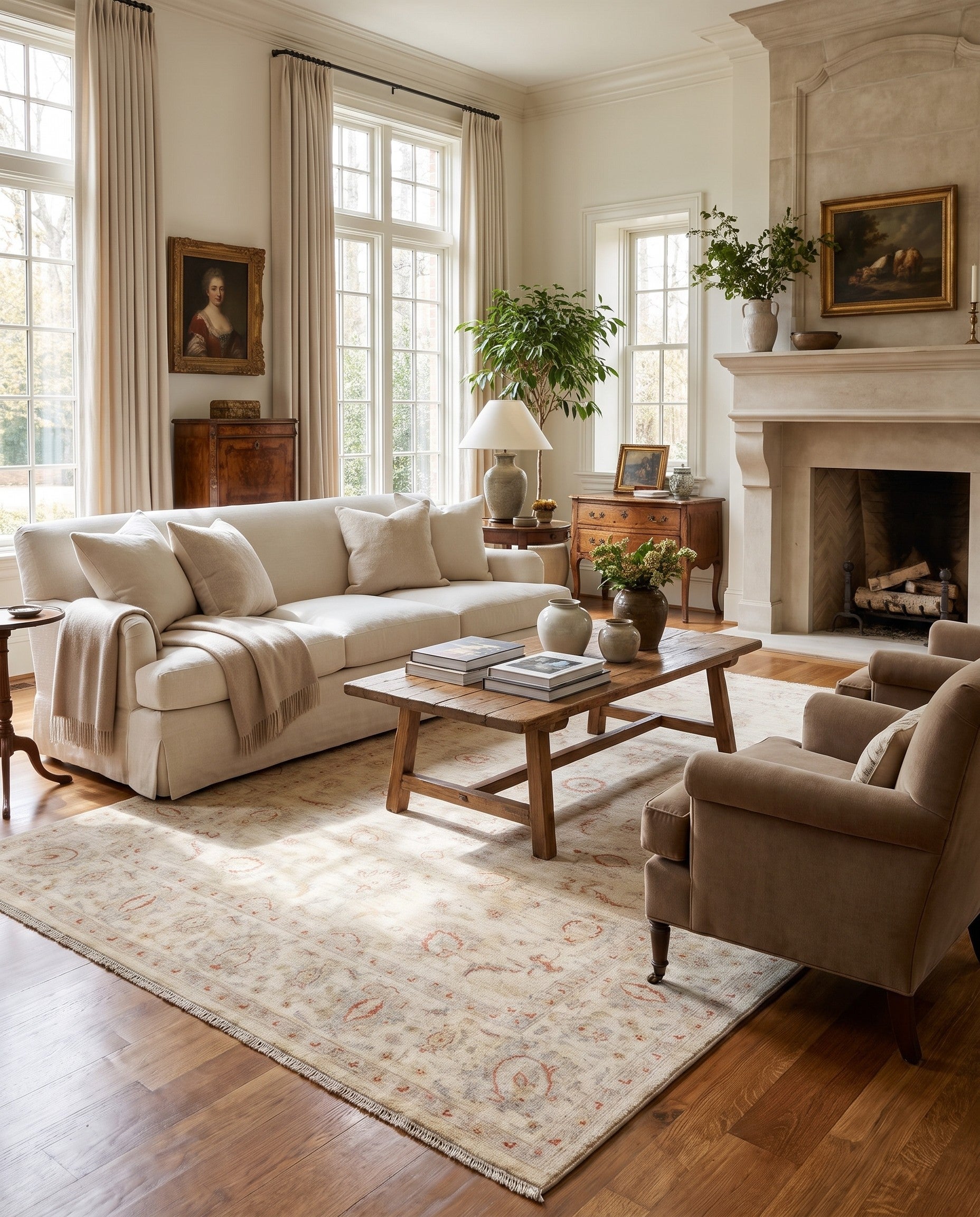 6' 6 x 9' 10 Hand Knotted Ziegler Rug