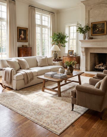 6' 6 x 9' 10 Hand Knotted Ziegler Rug