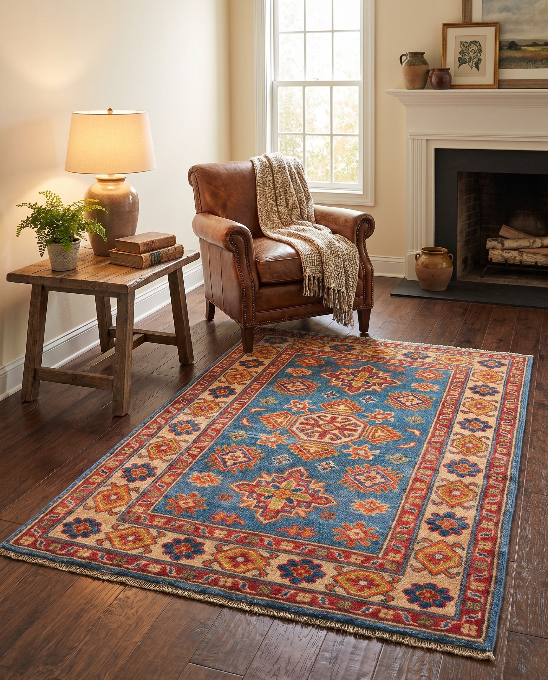 2' 7 x 4' Hand Knotted Kazak Rug