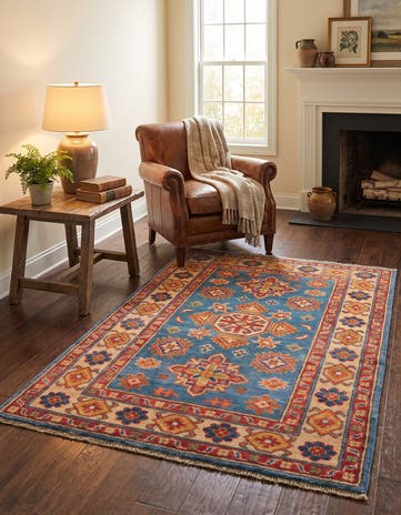2' 7 x 4' Hand Knotted Kazak Rug