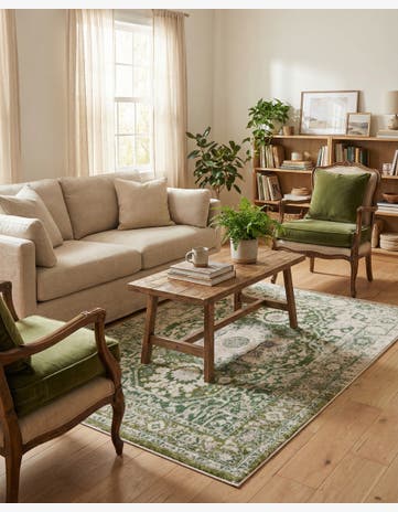 Paste Forest Green Madeline Vintage Rug