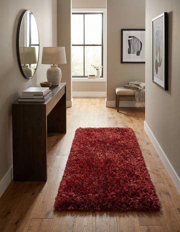 2' 5 x 4' 7 Hand Knotted Two-Tone Shag Oriental Runner Rug