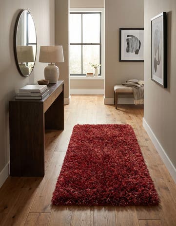 2' 5 x 4' 7 Hand Knotted Two-Tone Shag Oriental Runner Rug