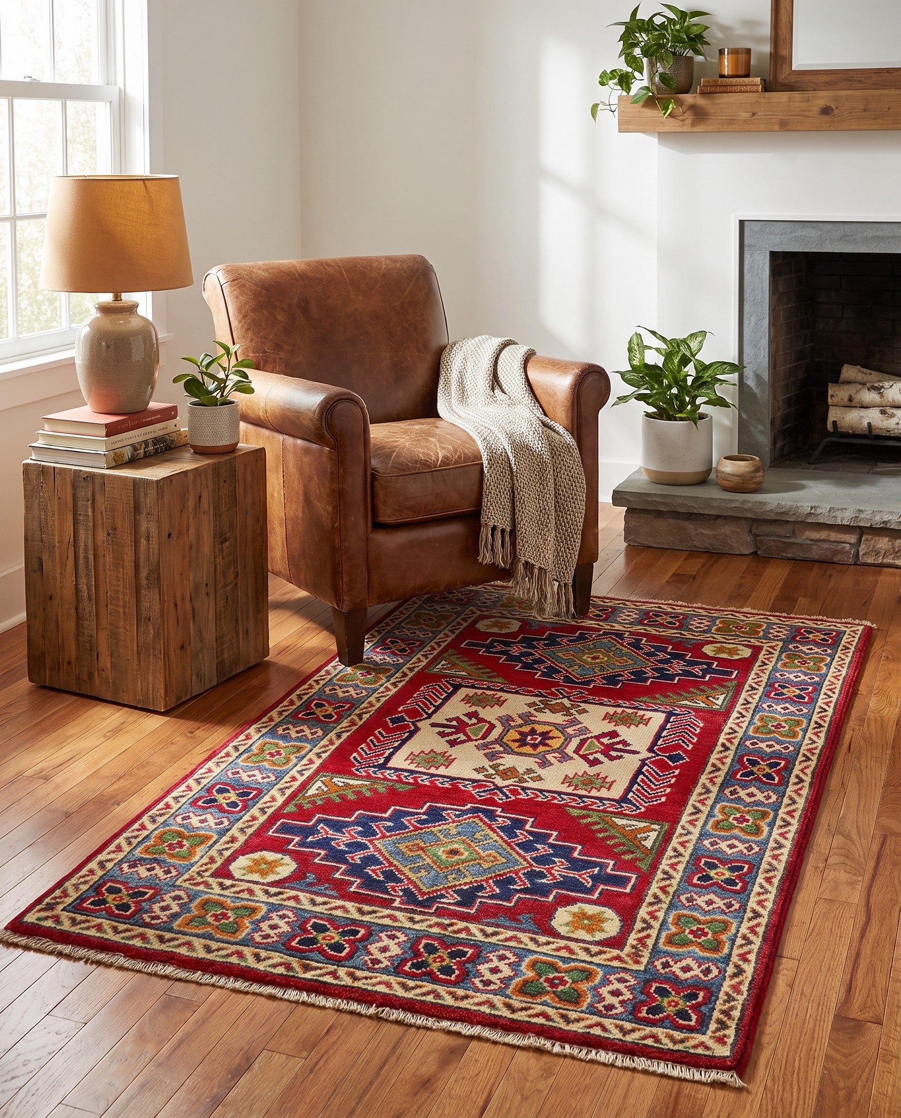 2' 7 x 4' 3 Hand Knotted Kazak Rug