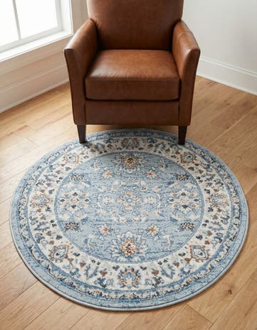 Aqua Blue Charlotte Round Rug