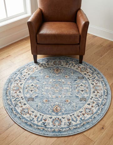 Aqua Blue Charlotte Round Rug