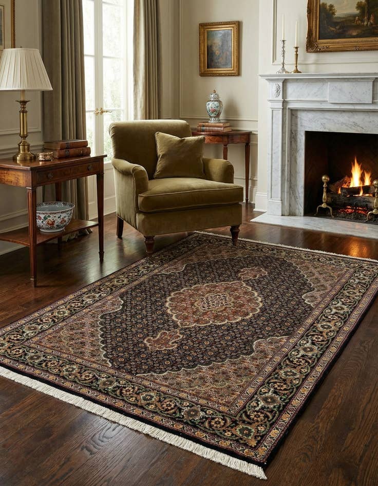 Detail image of 3' 6 x 5' Tabriz Mahi Rug