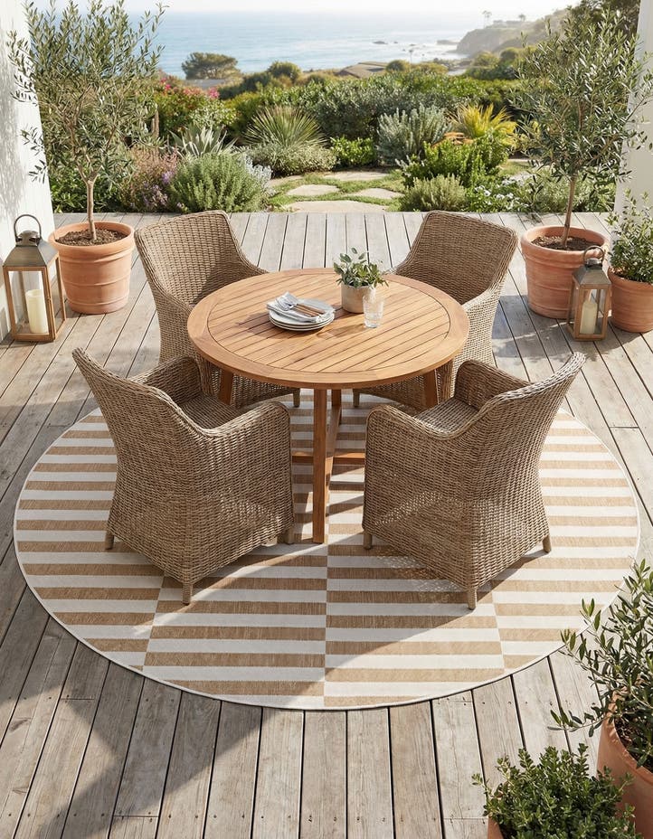 7' 10 x 7' 10 Easy-Clean Ribbon Indoor / Outdoor...