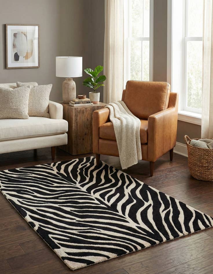 Detail image of 3' 1 x 5' 1 Hand Tufted Safari Wool Rug