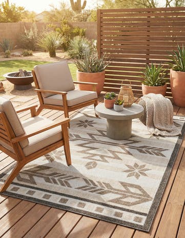 5' x 8' Easy-Clean Modern Indoor / Outdoor Rug