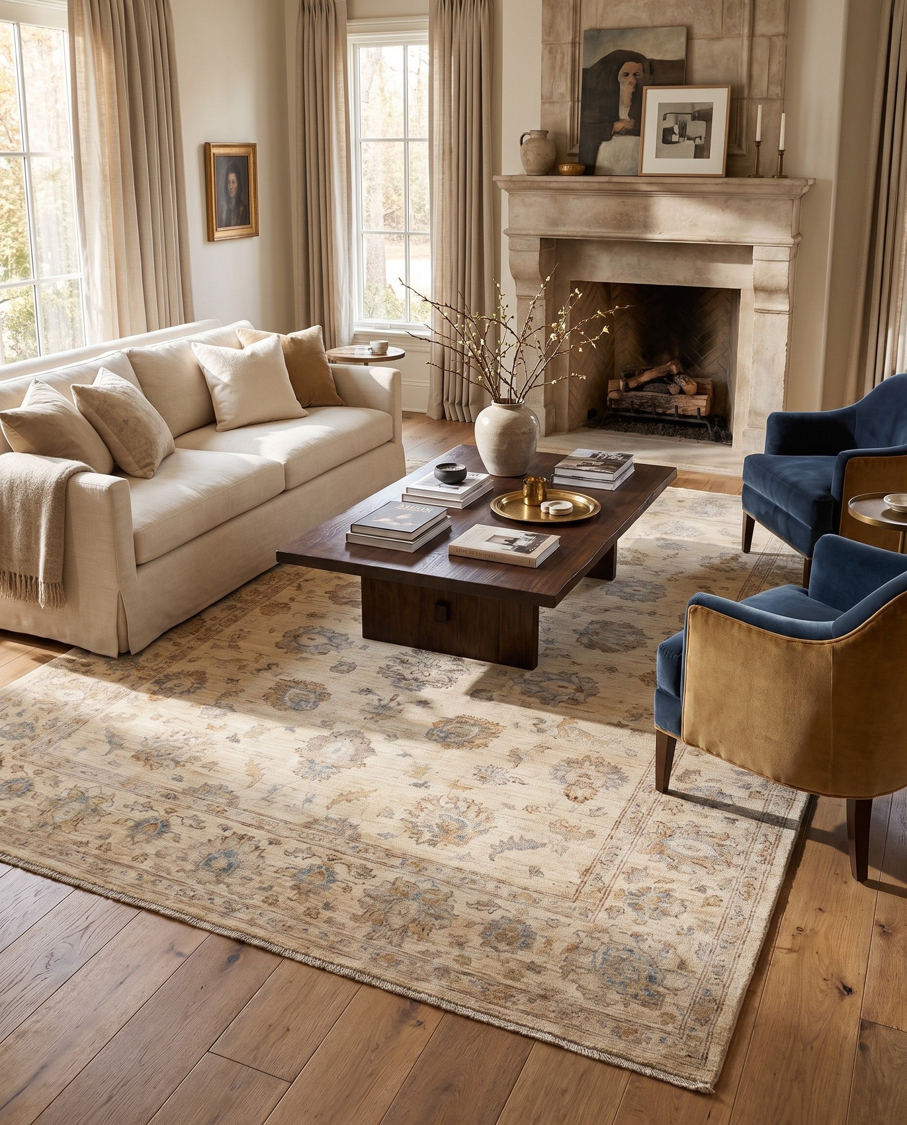 6' 7 x 9' 9 Hand Knotted Ziegler Rug