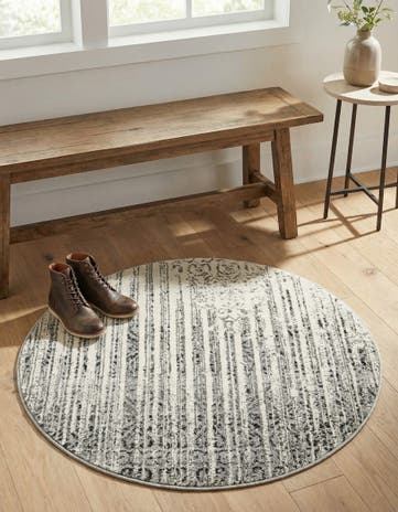Gray Angelica Round Rug