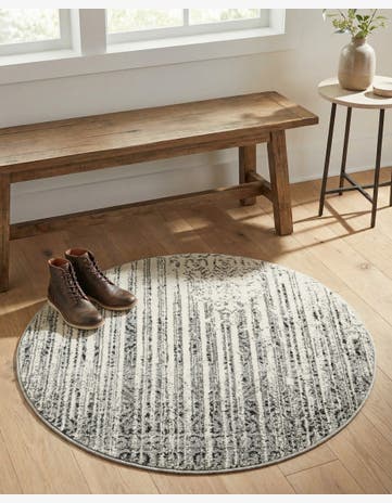 Gray Angelica Round Rug