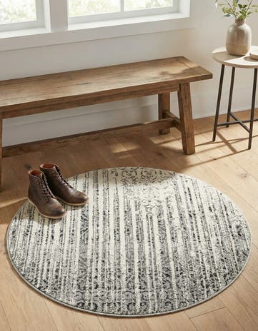 Gray Angelica Round Rug